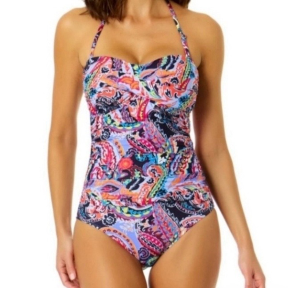 Anne Cole Paisley One Piece Swimsuit Women’s Size 10